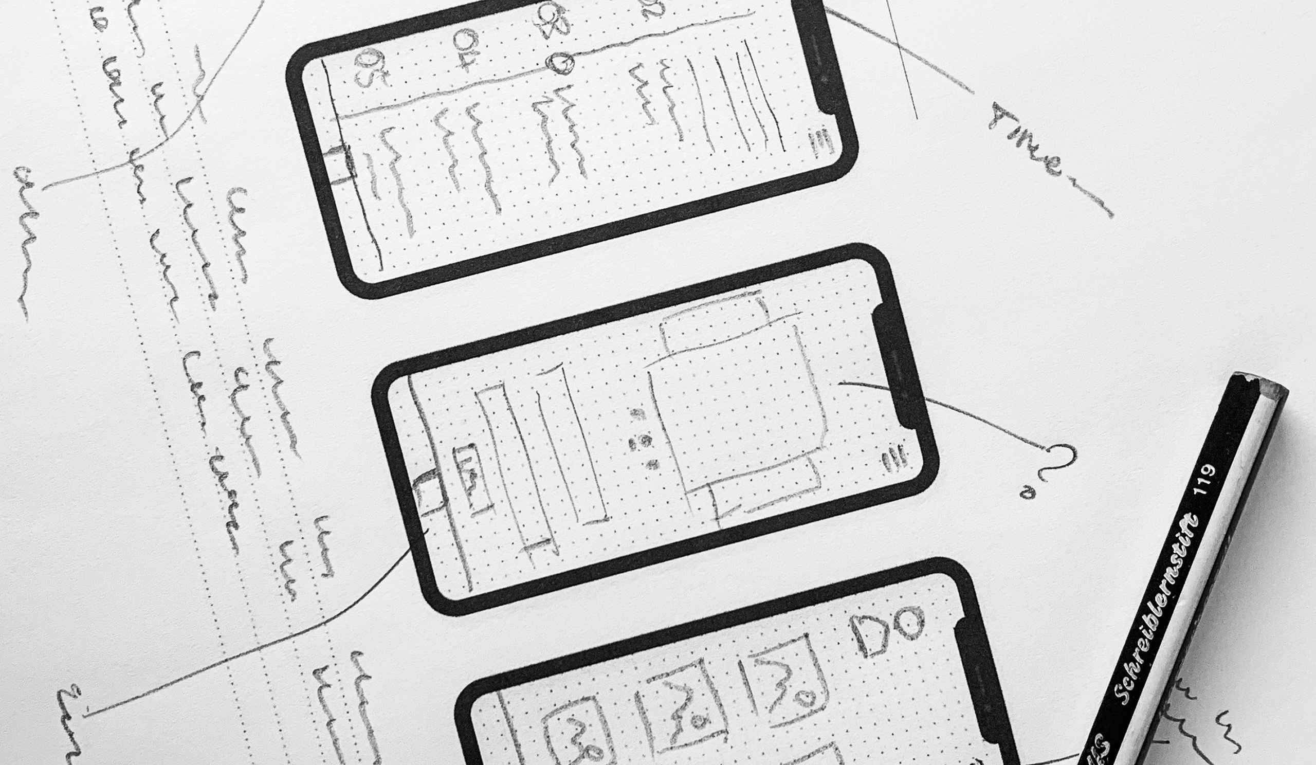 Wireframe examples of how to create a mobile website design.