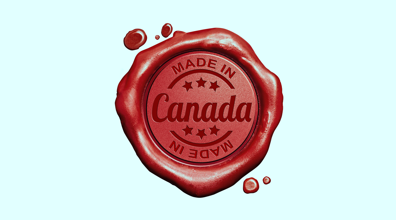 A red made in Canada wax seal